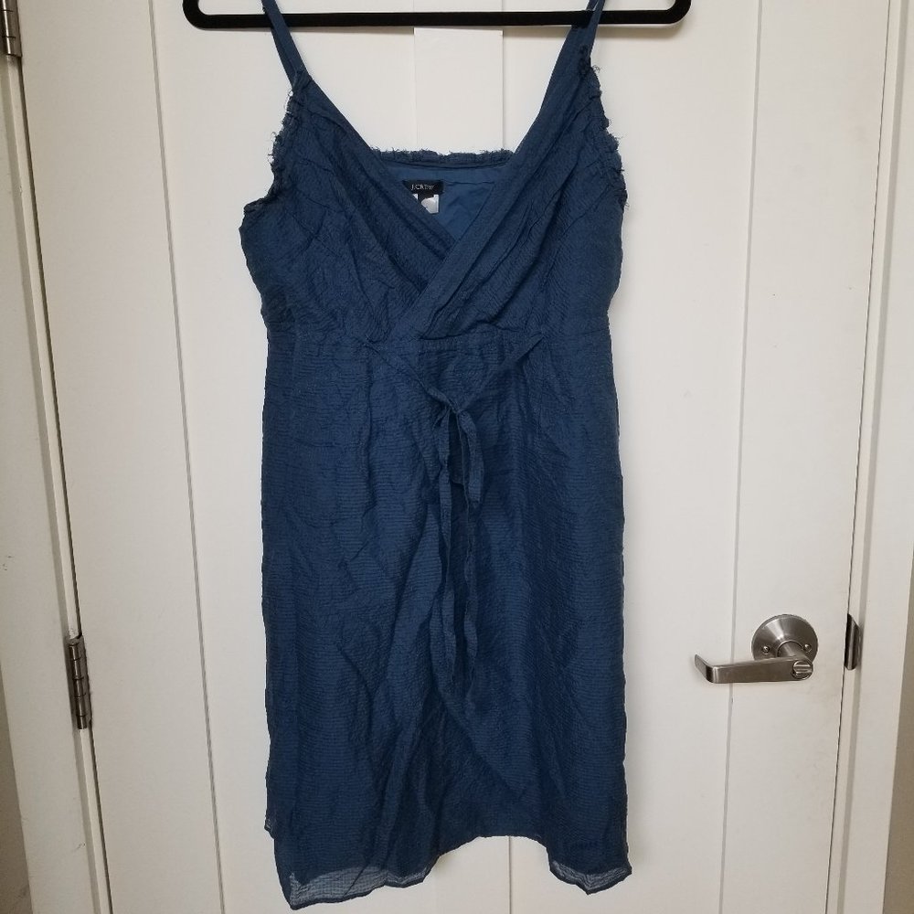 J. Crew silk and cotton blue dress